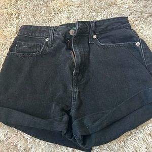 Black jean shorts